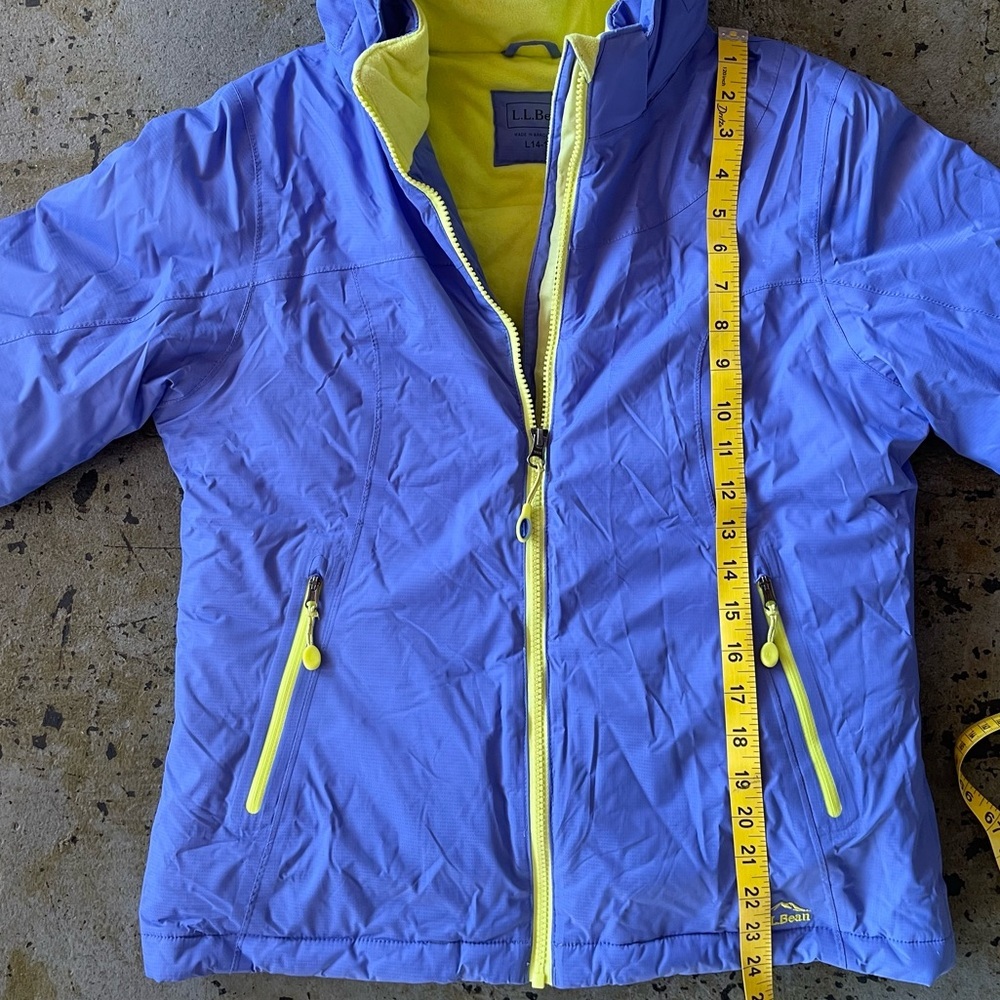 L.L. Bean Glacier Summit Waterproof Ski Jacket Blue Thinsulate Youth Large 14-16 - Picture 5 of 11